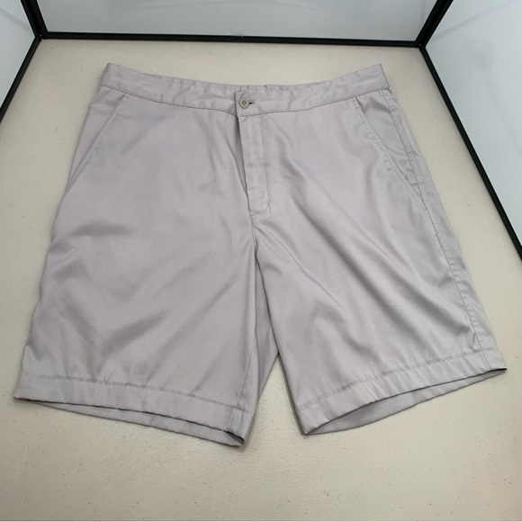 Nike Golf Shorts Dri-Fit Flat Front Beige Size 34 - Picture 1 of 7